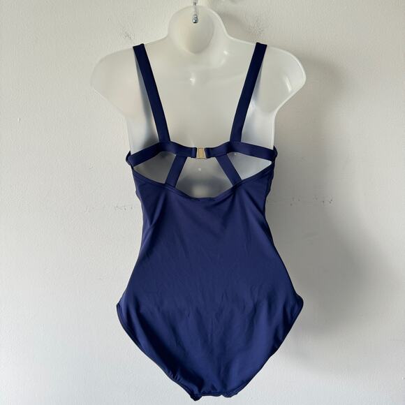 Nip Tuck Swimsuit Womens 6 Blue One Piece Built in Bra Bikini Beachy Pool - Picture 4 of 11